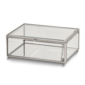 Handmade Gold Brass Glass Jewelry <b>Box</b> Vintage Clear Decorative <b>Keepsake</b> Organizer Wedding Gift <b>Box</b> Tabletop Display Storage <b>Box</b> - Product Image 2