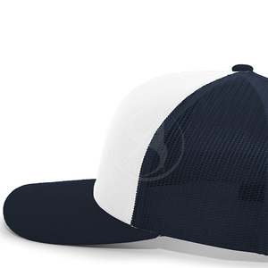 Casquettes de camionneur en mousse et maille avec logo personnalisé, casquettes vierges à 5 panneaux en maille et daim - Product Image 5