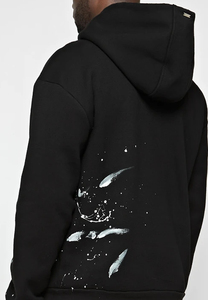 Custom Men's Winter Tracksuits Distressed Black Fleece Jersey New <b>Paints</b> Splatter Eco-Friendly 100% Cotton Distressed Tracksuit - Product Image 5