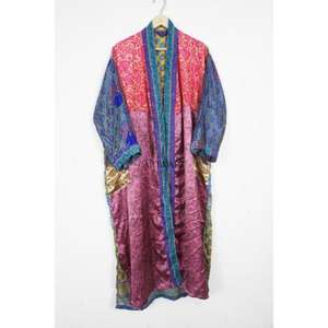 Kimono de Seda Pura de Lujo para Mujer, Cuello en V, Cierre con Cordón, Cómodo y Suave, para Novia, Playa, Dama de Honor, Tallas Grandes - Product Image 3