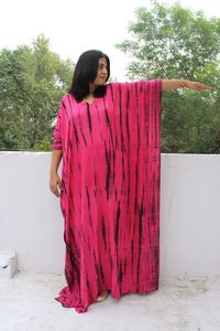 Premium Garde Tie Dye Kaftans Vestido tejido suave y agradable a la piel Hasta el suelo Kaftans de moda Tie Dye - Product Image 5