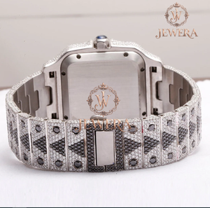 Mossinate Stainless Steel White Gold and Silver <b>Watch</b> Sparkling Diamond <b>Watch</b> <b>for</b> Men and Women with Fashionable Design - Product Image 1
