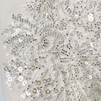 Applique tissée décorative à coudre, motif floral 3D avec strass, pour robes de mariée, chapeaux et matériaux en feutre