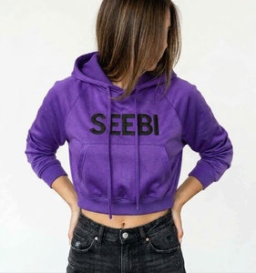 Sudadera con capucha corta de moda 2027 para mujer con servicio OEM - Product Image 5