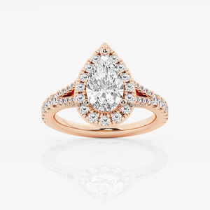 Anillo Vintage de oro de 14 quilates, anillo de compromiso/boda certificado IGI/GIA con corte de pera cultivada en laboratorio de lujo para aniversarios de fiestas de mujeres - Product Image 2