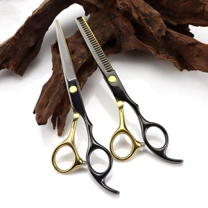 Tijeras de peluquería de alta calidad de 6.0 pulgadas, negras y azules, ligeras, kit de corte de pelo profesional para peluquería. - Product Image 4