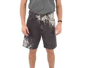 Pantalones Cortos de Mezclilla Negros para Hombre con Logotipo Personalizado, 100% Algodón, Tela Elástica, Transpirable, Costuras en Contraste, Ropa Urbana OEM - Product Image 2