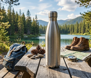 Leak-Proof Metallic Sports Drink <b>Bottle</b> Reusable Ergonomic Steel Fitness Water <b>Bottle</b> Travel Minimalist Design With Lid - Product Image 4