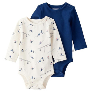 Combinaison de sommeil et de jeu pour bébé en coton biologique personnalisé, fermeture éclair bidirectionnelle, combinaison pour nourrisson, survêtement d'hiver, une pièce - Product Image 1