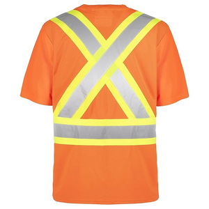 Camiseta de Seguridad de Alta Visibilidad con Franjas Reflectantes Rosas, Manga Corta, Clase 1 EN ISO Clase 2, con Luz LED Intermitente - Product Image 5