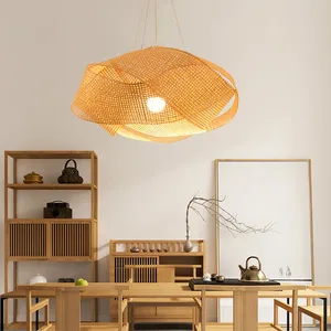 Abat-jour suspendu en bambou moderne et tendance, abat-jour en bambou pour la pièce, solutions économiques de décoration intérieure en gros - Product Image 2