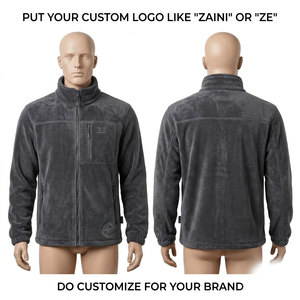 Premium 240g Polar Fleece Men's <b>Running</b> <b>Jacket</b> Soft Warm High Collar Chest Panel Embossed Logo Waterproof <b>Reflective</b> - Product Image 1