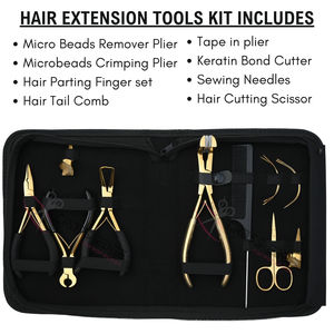 Kit Premium de Herramientas para Extensiones de Cabello: Alicates para Microperlas, Alicates para Crimpado de Microperlas, Alicates para Extensiones de Cinta Adhesiva, Cortador de Adhesivos, Peine para Cabello - Product Image 2