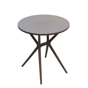Mesa de Bistro Redonda con Patas Cruzadas MN02 |   Mesa de Café de Plástico Resistente al Agua para Exteriores, Diseño Minimalista para Patio - Product Image 1