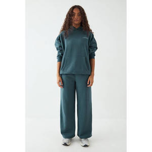 Conjunto de Sudadera con Capucha y Pantalones Deportivos Casuales para Mujer, de Alta Calidad, para Invierno, con Logotipo Frontal, 100% Algodón, Personalizable - Product Image 1