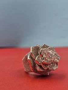 <b>Iced</b> Out Moissanite Rose <b>Ring</b> 925 Silver Finish Statement Jewelry Wedding & Engagement Diamond <b>Rings</b> for Men's with VVS Clarity - Product Image 2
