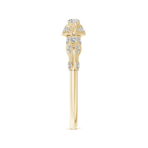 Anillo Vintage con Filigrana y Diamantes Redondos Cultivados en Laboratorio, Oro de 10K, 14K, 18K, Plata 925, 935, Joyería Fina - Product Image 3