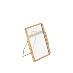 Porte-photo de bureau en laiton antique, cadre photo flottant en métal de qualité supérieure avec couvercle en verre et support d'établi - Product Image 5