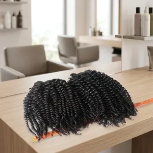 Extensions de cheveux humains bouclés noirs naturels longs, texture ondulée, 100 % cheveux vierges Remy, lot complet - Product Image 5