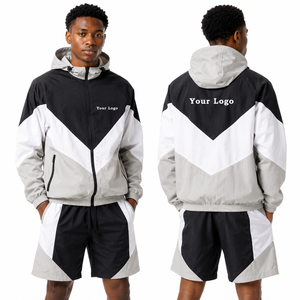 Men Athletic Jacket Pants Set Custom Windbreaker <b>Tracksuit</b> Wholesale Running Fitness Clothing Factory Supply Supplier Activewear - Product Image 2