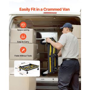 Carrello per Cartongesso con Capacità di Carico di 816 kg, Carrello per Pannelli in Acciaio con 4 Ruote Girevoli, Carrello Pieghevole per Pannelli C con Capacità di Carico di 816 kg - Product Image 3