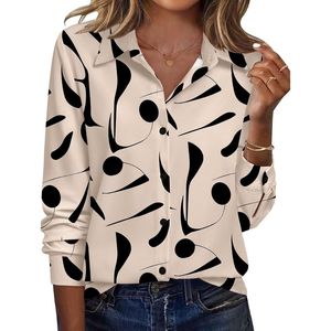 Chemisier de travail en coton rayé personnalisé pour femme, multicolore, à rayures verticales, boutonné sur le devant, manches longues, tenue professionnelle - Product Image 4