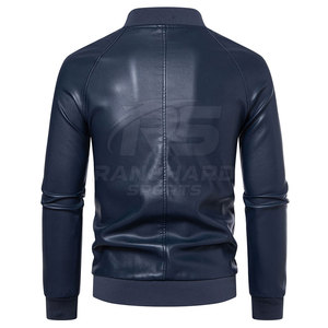 Modern Mens Leather Bomber <b>Jacket</b> Tailored Fit Zip Front <b>Smart</b> Style Classic Mens Leather Bomber <b>Jacket</b> - Product Image 2