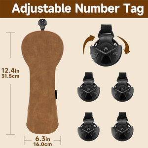 Service OEM, housses de tête de club de golf personnalisées avec logo brodé, housses de tête de club de golf en cuir PU de qualité supérieure, en vente - Product Image 4