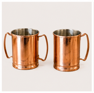 Vente en gros de tasses à Moscow Mule en cuivre pur, tasses à boire en cuivre massif de qualité supérieure, fabriquées à la main, avec poignée ergonomique pour les articles de bar - Product Image 1