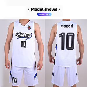 Ensemble de maillot de basket-ball pour hommes, sans manches, col en V, maille respirante, uniforme d'équipe numéro 10, Kit d'été - Product Image 1