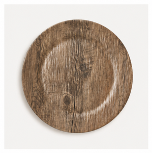 Assiette de Présentation Ronde Texturée Effet Bois Écologique pour Mariages, Fêtes et Décoration de Table d'Hôtel (Vente en Gros) - Product Image 1