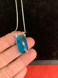 Collar de Cuarzo Azul con Plata Alemana, Diseño Bonito y Elegante, Regalo para Mujer, Joyería para Aniversario - Product Image 4
