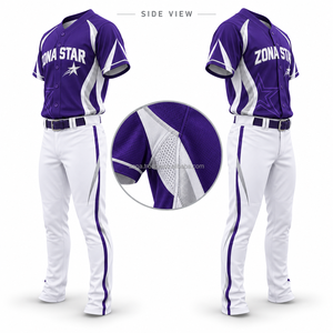 Ensemble de maillot et pantalon de baseball personnalisé pour jeunes et hommes, sublimé, en polyester à séchage rapide, pour équipes scolaires, vente en gros, OEM - Product Image 5