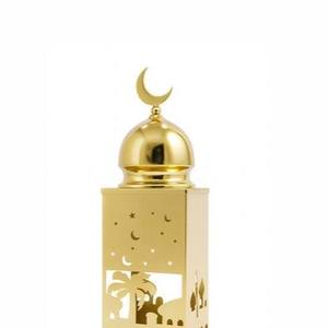เตาเผากำยานโลหะสีทองรูปทรงมัสยิด พร้อมฝาครอบทรงโดมและรูปพระจันทร์เสี้ยว สำหรับเทศกาลรอมฎอน สไตล์โคมไฟหรูหรา - Product Image 5