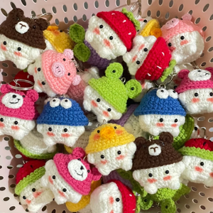 Porte-clés Lapin en Damassé Tissé Fait Main, Charm de Sac Adorable, Outils de Tricot en Laine, Fourniture d'Usine, Fabriqué à Da Nang - Product Image 2