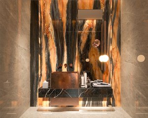 PULSATION of the EARTH'S CORE Losa <span class=keywords><strong>de</strong></span> Piedra Sinterizada Translúcida para Decoración <span class=keywords><strong>de</strong></span> Paredes <span class=keywords><strong>de</strong></span> TV y Baños, y Personalización - Product Image 1