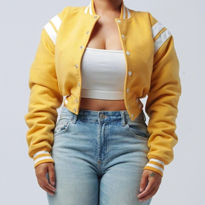 Top Selling Custom Cropped Wool Breathable Varsity Jacket Women Baseball Style High School Letterman OEM Manufacturer - Product Image 2
