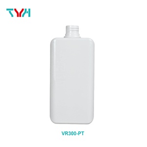 Envase cosmético PETG Plástico transparente Esquina redonda de alta calidad Bomba de loción plana Botella de champú Rectángulo de 300ml () - Product Image 5