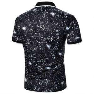 Blue <b>Black</b> Solid Cotton Short Sleeve for Shirt Slim Fit Casual Knitted Quick Dry Men's - Product Image 2