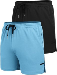 <b>Men's</b> Fashion Casual <b>Shorts</b> Soft Cotton Blend Elastic Waist Drawstring Lightweight Comfortable Summer Beach Streetwear <b>Lounge</b> - Product Image 1