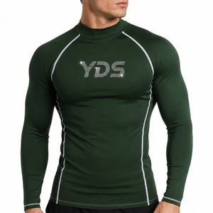 Men's Compression Shirt Vintage Wash Moisture wicking Active Power Flexible Motion <b>Athletic</b> Fit Moisture Wicking Breathable - Product Image 1
