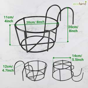 Support de pot de fleurs suspendu en métal pour balustrade de balcon, support de jardinière Gamla, support de pot d'intérieur/extérieur, support de plantes robuste - Product Image 5