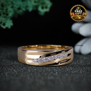 Anillo de Compromiso y Boda para Mujer, Oro Amarillo Phoenix, Plata 925, Moissanita con Engaste de Puntas, Diseño Geométrico Minimalista - Product Image 6