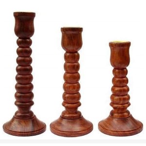 Portavelas hexagonal de madera de Sheesham Aqdus Saleem con borde de latón, hecho a mano, venta al por mayor - Product Image 3