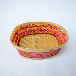 Ensemble de 3 paniers artisanaux en bambou naturel tressé pour organiser les aliments et la décoration de la maison - Product Image 4