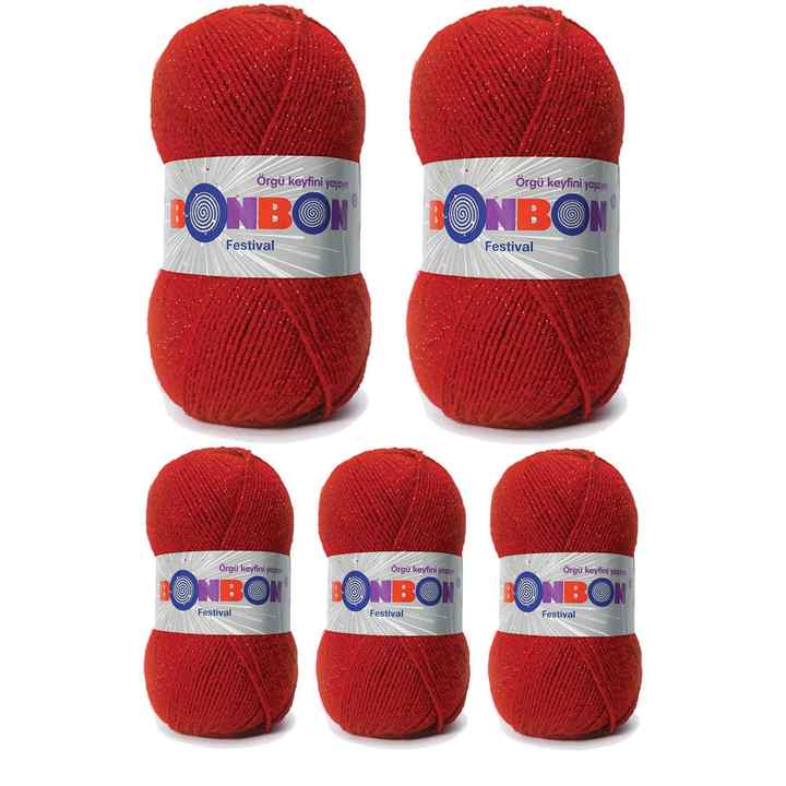 5 Pieces of Festival Glitter Knitting Yarn Wool Color No: 237