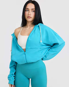 Sudadera con Capucha de Alta Calidad AFSAR SPORTS con Logotipo Personalizado para Mujer, Cierre de Cremallera, Forro Polar, Spandex/Algodón, Antipilling, Otoño - Product Image 4