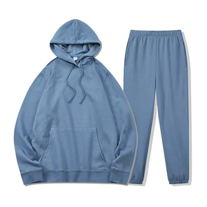 High Quality Blank Plain Sweatsuit Sets 85 Cotton 15 <b>Polyester</b> <b>Jogger</b> Sets Sports Gym Mens Tracksuits - Product Image 6