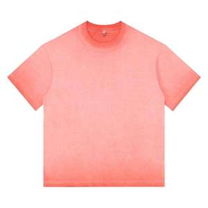 T-shirt décontracté pour homme en polyester/coton, effet délavé, avec logo personnalisé sur le devant, respirant, col rond, haute qualité, vente en gros - Product Image 1