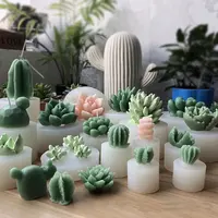 AK 3D Cactus Silicone moule à bougie décoration succulente gâteau moules en Silicone pour la fabrication de bougies DIY moules à bougie
